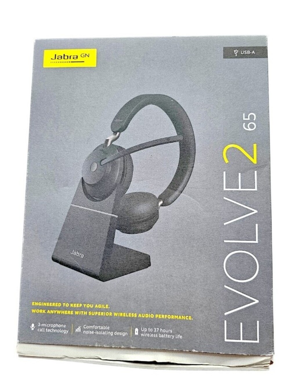 Jabra Evolve2 65 Wireless On Ear Headphones Headset USB-A With Box